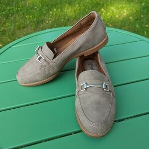 Taupe Horsebit Slip-on Loafers (Women's 7.5)